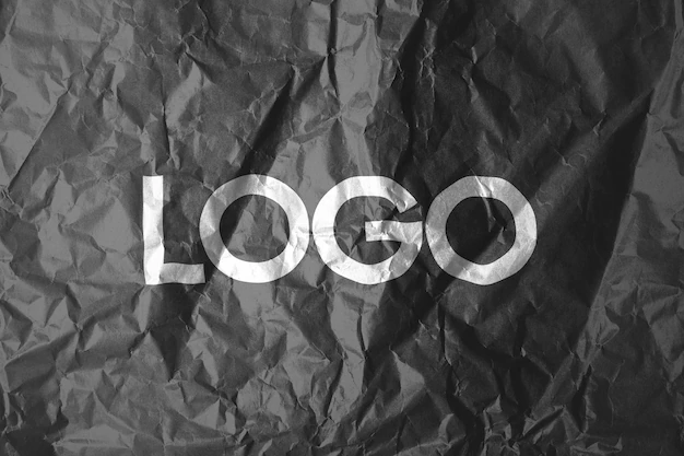 Free PSD | Logo template on crumpled paper