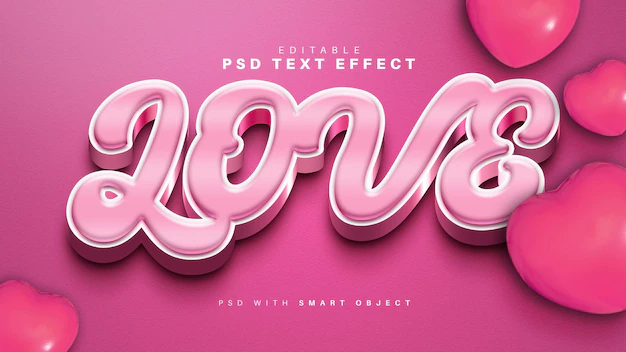 Free PSD | Love text effect