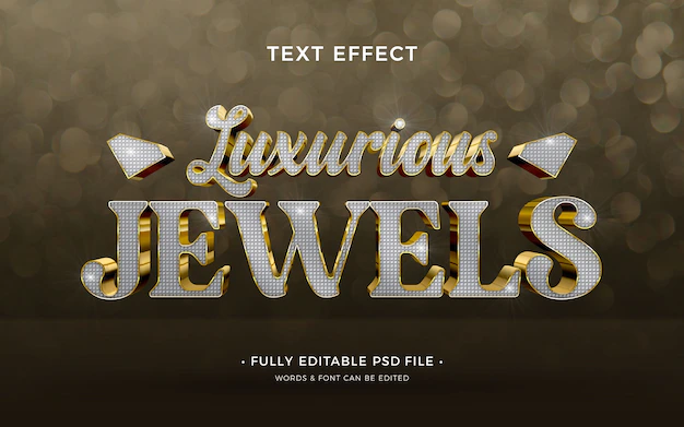 Free PSD | Luxurious jewels text effect