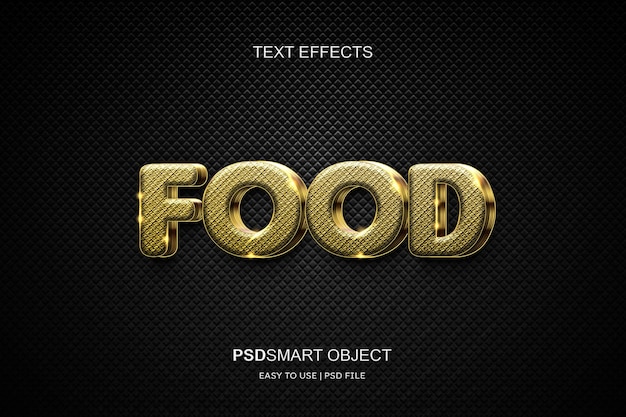 Free PSD | Luxury editable text effect food gold 3d text style