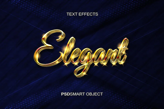 Free PSD | Luxury elegant gold 3d text style mockup