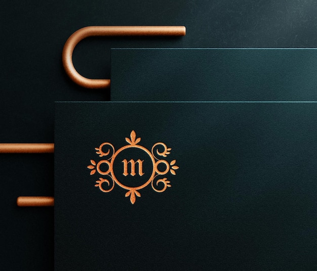 Free PSD | Luxury embossed logo mockup