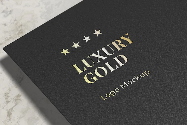 Free PSD | Luxury gold logo mockup