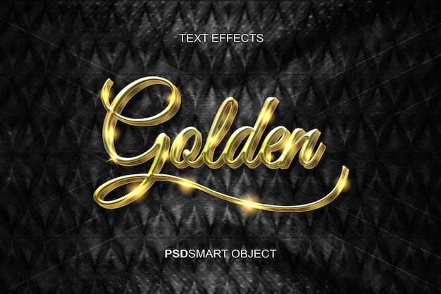 Free PSD | Luxury golden 3d text style mockup