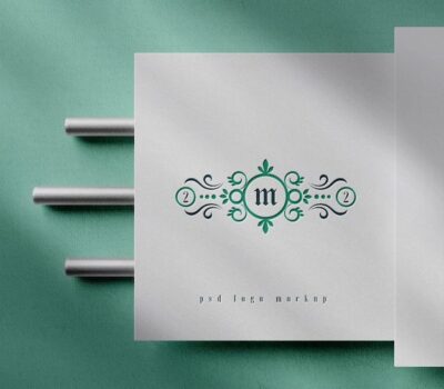 Free PSD | Luxury letterpress logo mockup on white paper