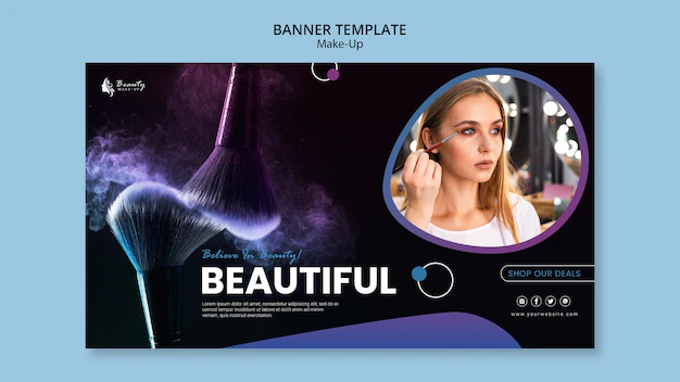 Free PSD | Make-up concept banner template design
