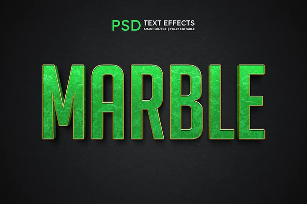 Free PSD | Marble text style effect