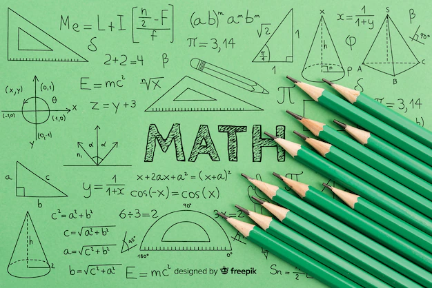 Free PSD | Mathematics geometry and formulas with green pencils