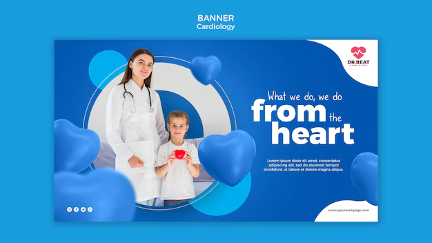Free PSD | Medic and child patient banner web template