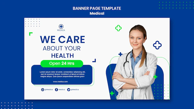 Free PSD | Medical aid banner page template
