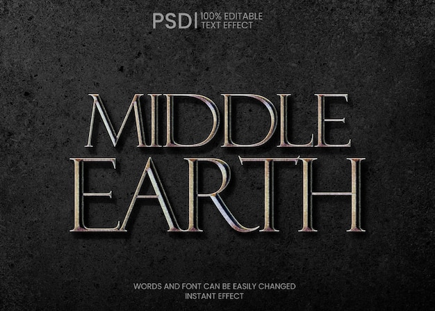Free PSD | Medieval fantasy text effect with antique metallic letters