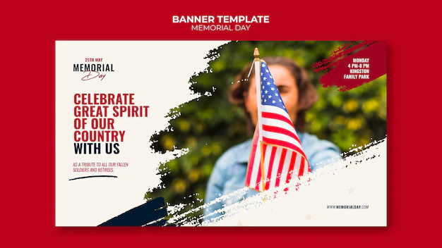 Free PSD | Memorial day banner template