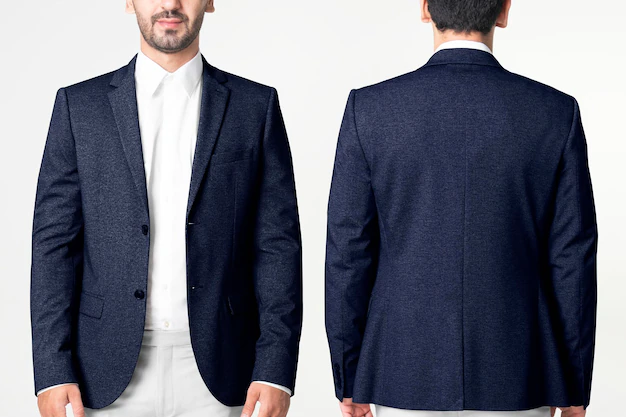 Free PSD | Men’s blazer mockup psd business wear fashion full body and rear view set