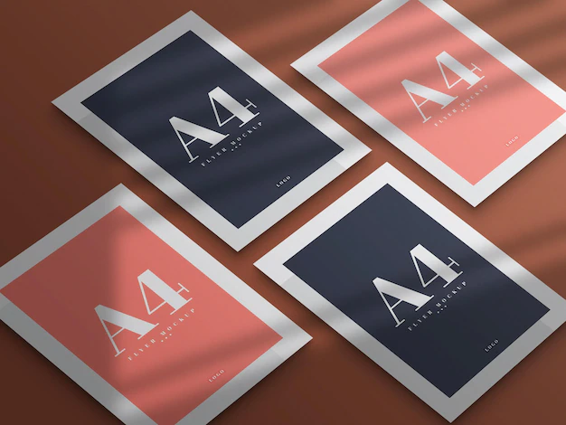 Free PSD | Minimal a4 flyer mockup design