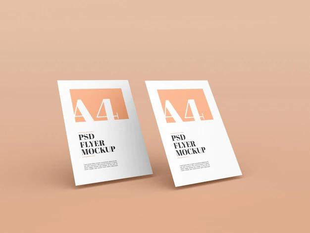 Free PSD | Minimal a4 flyer  mockup