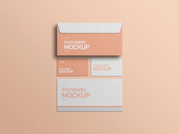 Free PSD | Minimal envelope with business card mockup
