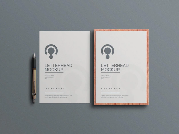 Free PSD | Minimal letterhead  stationery mockup
