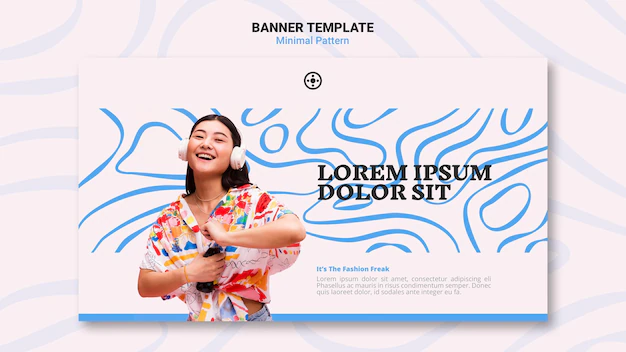 Free PSD | Minimal pattern banner template style