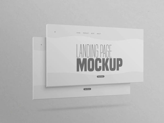 Free PSD | Minimal two clean landing page website  mockup