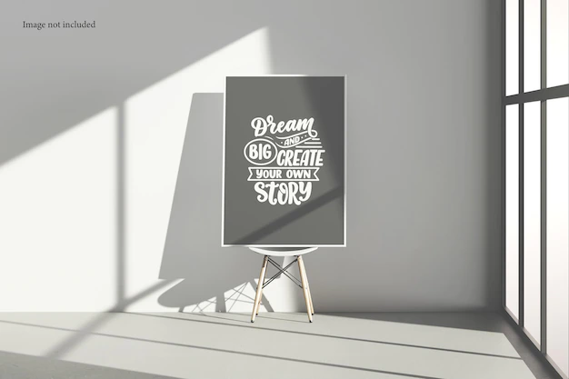 Free PSD | Minimalist poster and photo frame mockup with shadow