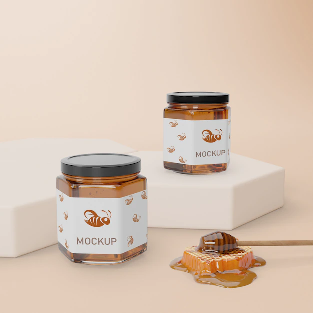 Free PSD | Mock-up natural honey product