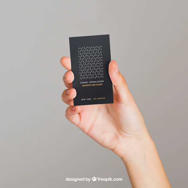 Free PSD | Mockup concept of dark business card