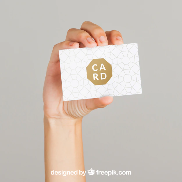 Free PSD | Mockup concept of hand and business card