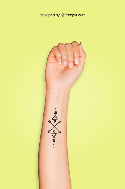 Free PSD | Mockup for tattoo art on arm