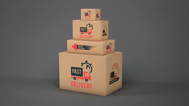 Free PSD | Mockup of delivery boxes of different sizes