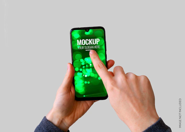 Free PSD | Mockup of smartphone holded by a hand