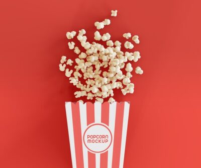 Free PSD | Mockup with popcorn bucket
