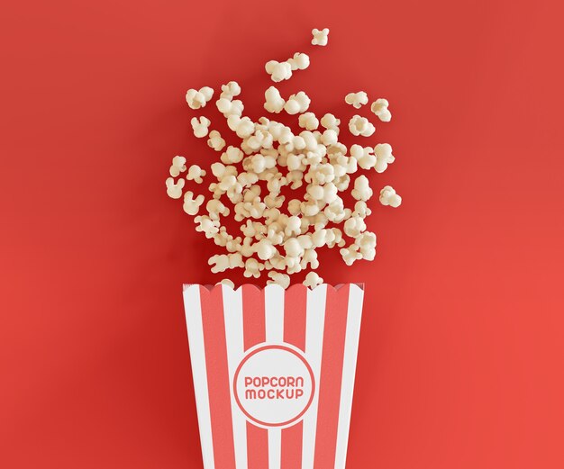 Free PSD | Mockup with popcorn bucket
