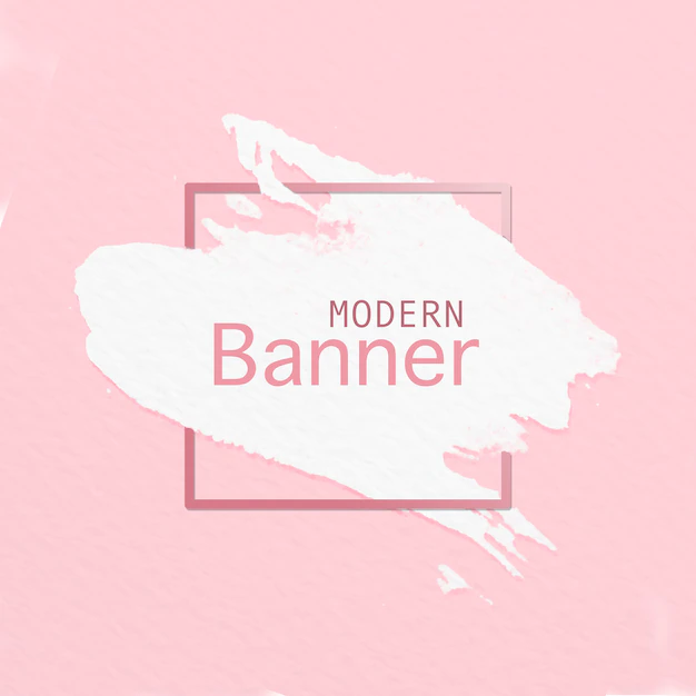Free PSD | Modern banner of paint brush on pink background