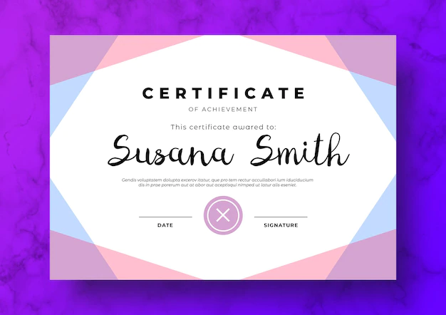 Free PSD | Modern certificate template with geometric frame