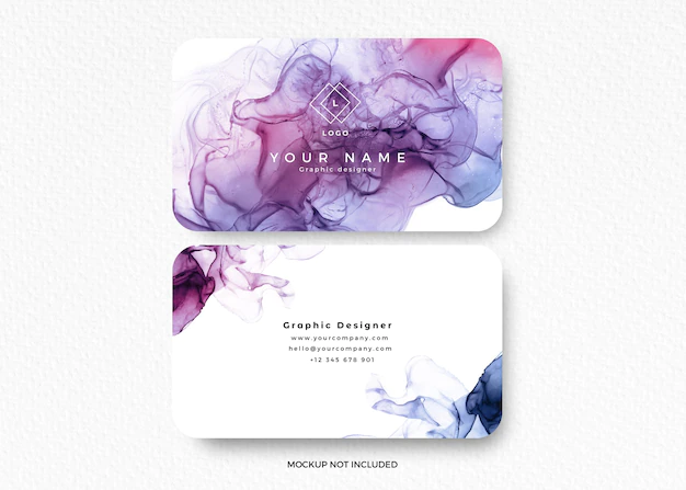 Free PSD | Modern colorful alcohol ink design card
