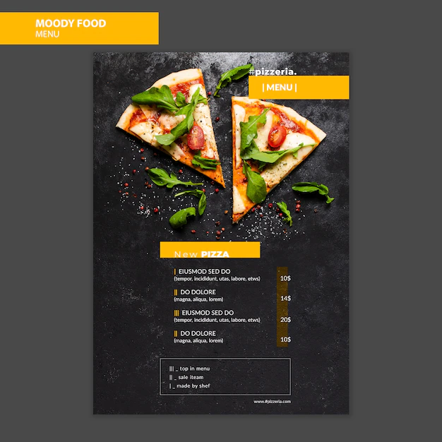 Free PSD | Moody restaurant food menu mock-up