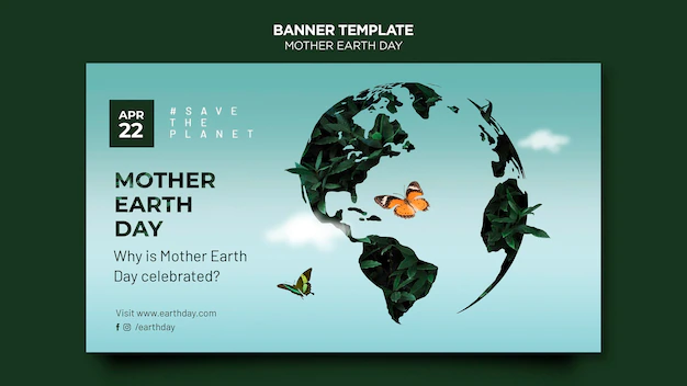Free PSD | Mother earth day banner template