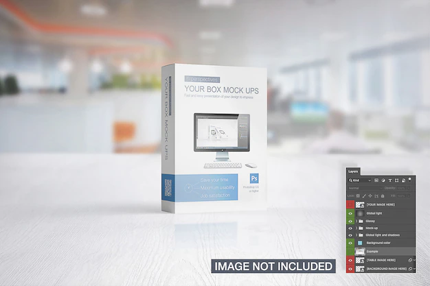 Free PSD | Multipurpose product box on a stage mockup