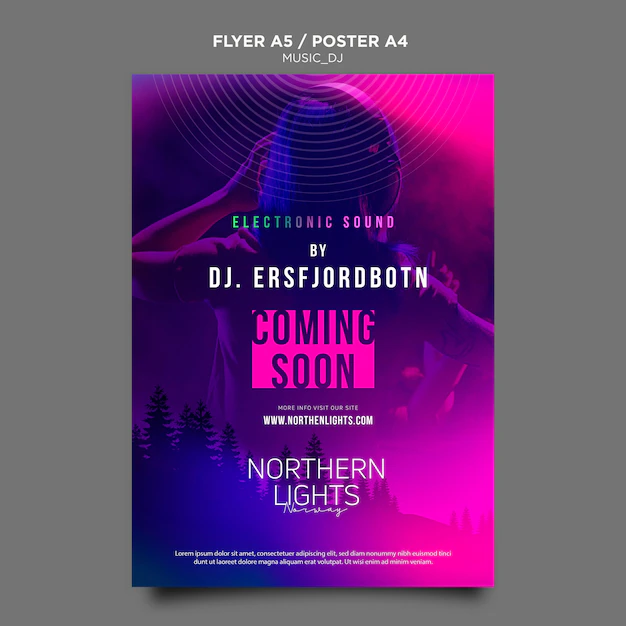 Free PSD | Music dj poster template