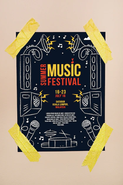 Free PSD | Music festival poster mockup