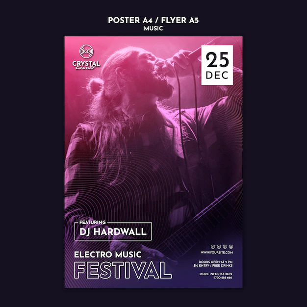 Free PSD | Music festival poster template