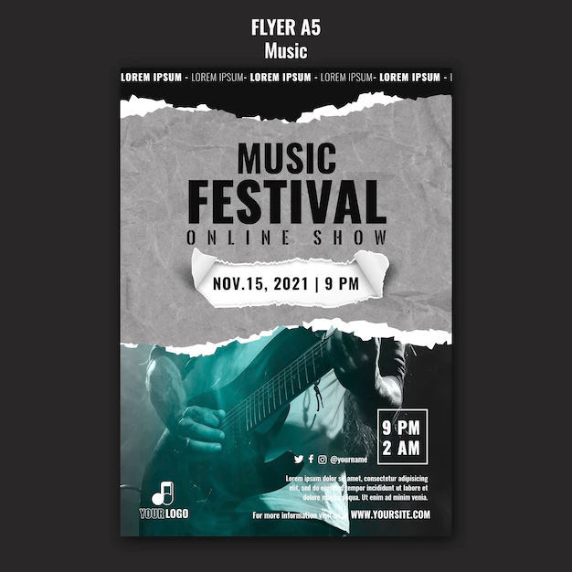 Free PSD | Music flyer design template