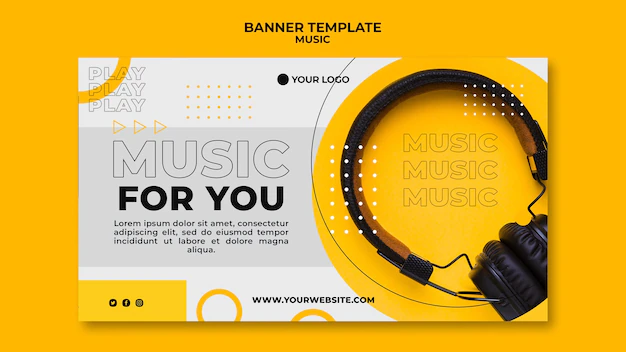 Free PSD | Music for you banner web template