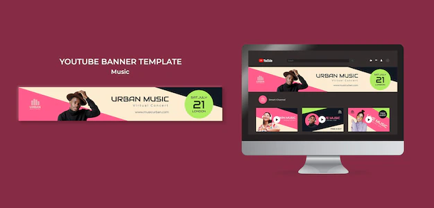 Free PSD | Music show youtube banner design template