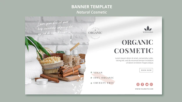 Free PSD | Natural cosmetics banner template