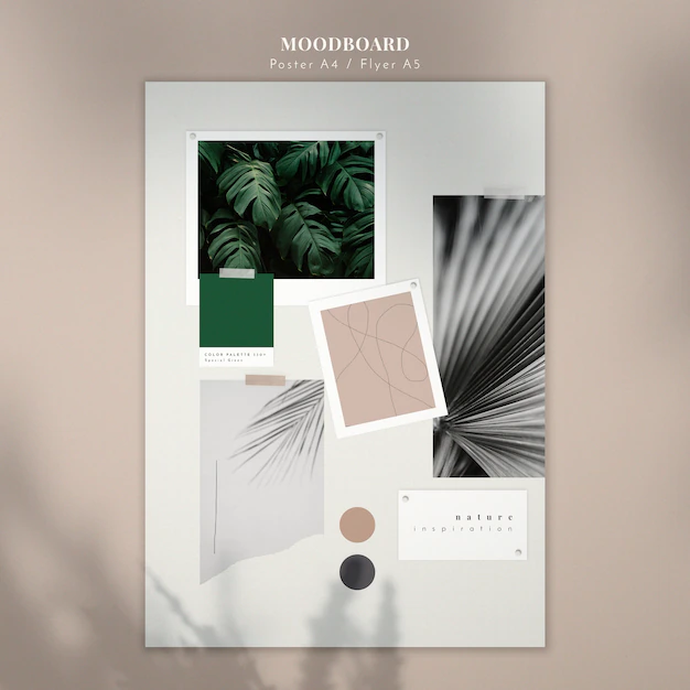Free PSD | Nature inspiration mood board template