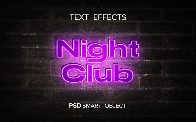 Free PSD | Neon text effect mock-up