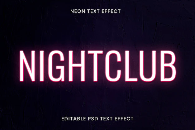 Free PSD | Neon text effect psd editable template