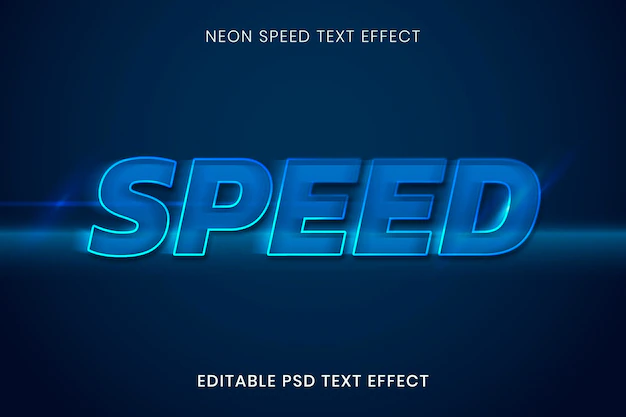Free PSD | Neon text effect psd template, speed high quality template