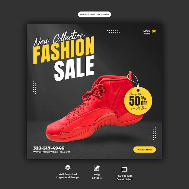 Free PSD | New collection fashion sale instagram post template